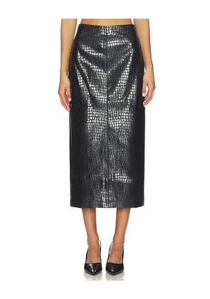 L'Academie By Marianna Alisson Midi Skirt in Black. Size L. Also in M, S, XL, XS, XXS.