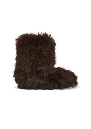 MSGM Fluffy Flat Boot in Brown. Size 36. Also in 37, 38, 39, 40.