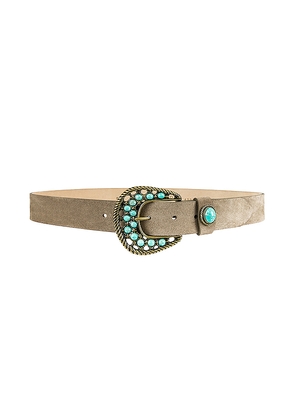 Streets Ahead Savannah Suede Belt in Taupe. Size M. Also in L, S, XL, XS.