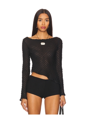 superdown Jayne Long Sleeve Top in Black. Size L. Also in M, S, XS, XXS.