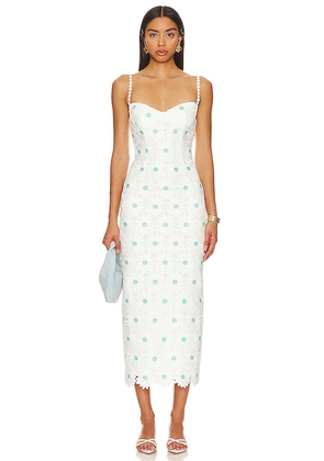 SAYLOR Calibria Midi Dress in White. Size L. Also in M, S, XS.