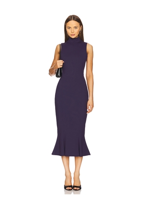 Susana Monaco Mock Trumpet Sleeveless Midi Dress in Navy. Size XL. Also in S.