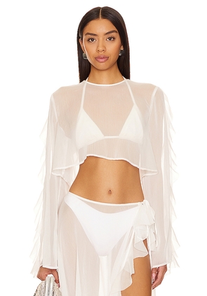Shani Shemer Thoma Cropped Shirt in White in Cream. Size L. Also in M, S, XS.