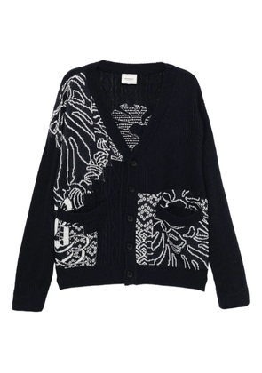 BAPE BLACK *A BATHING APE® logo-embroidered cardigan - Blue