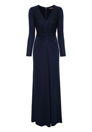 Lauren Ralph Lauren twisted V-neck gown - Blue