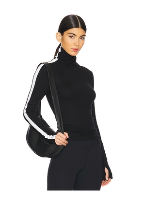 Splits59 Jackson Rib Full Length Turtleneck Top in Black. Size L. Also in M, S, XL, XS.