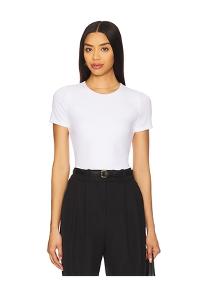 SPANX Smoothing Jersey Crew Neck Tee in White. Size L. Also in XL, XS.