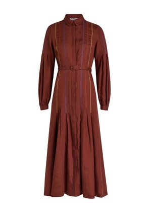 Gabriela Hearst Aleka belted midi shirt dress - Red