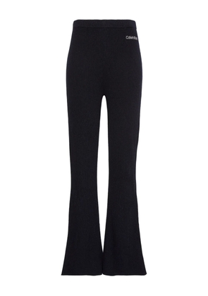 Calvin Klein elastic-waistband flared trousers - Black