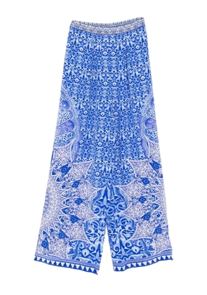 Camilla monogram-print trousers - Blue