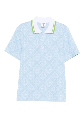Casablanca logo-pattern polo shirt - Blue