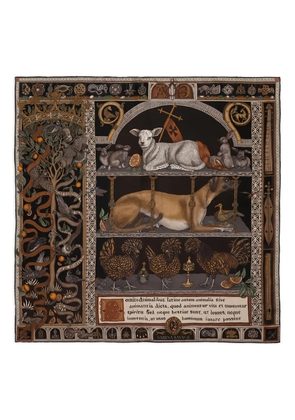 Sabina Savage Faithful Lamb Slate Fog printed scarf - Black