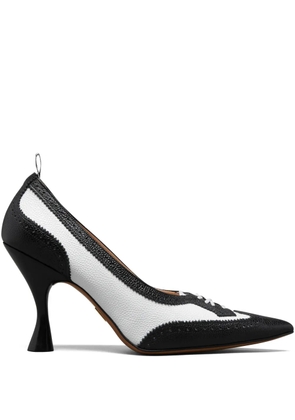 Thom Browne wingtip pebble-grain pumps - Black
