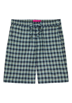 The Elder Statesman plaid-pattern drawstring shorts - Blue