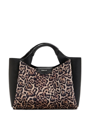 DKNY mini Willa leopard-print leather crossbody bag - Black