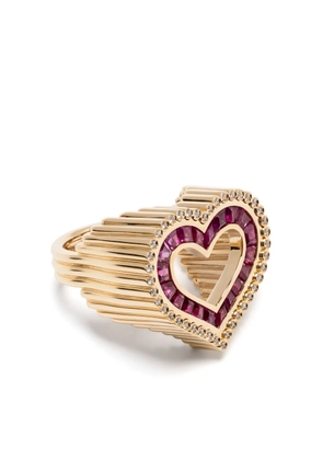 Marie Lichtenberg 18kt yellow gold Love ruby and diamond ring