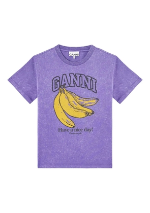 GANNI graphic-print T-shirt - Purple