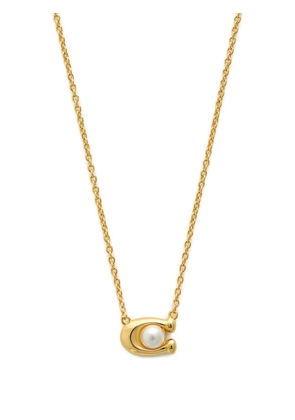 Coach letter-pendant necklace - Gold