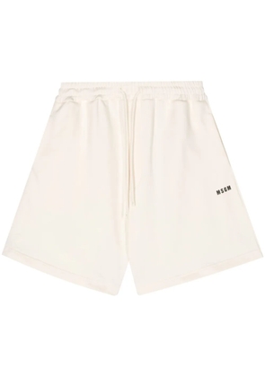 MSGM logo-print cotton track shorts - Neutrals