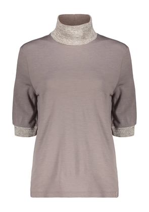 Herno short-sleeve mock-neck top - Brown