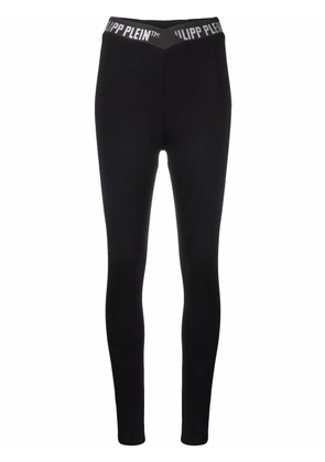 Philipp Plein logo-embellished leggings - Black