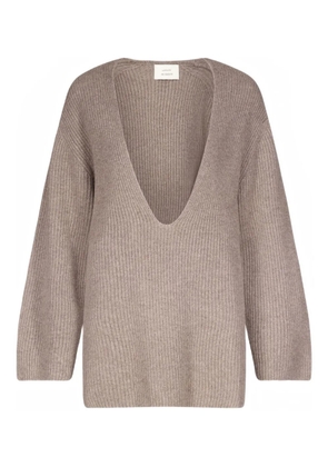 LouLou de Saison Gabe ribbed U neck sweater - Neutrals