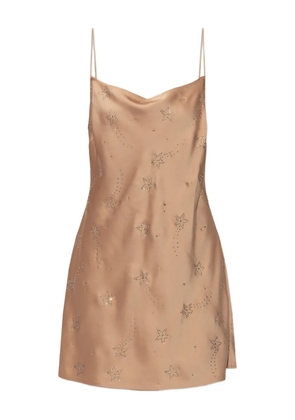 LoveShackFancy star-pattern slip dress - Neutrals