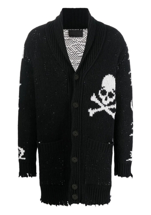 Philipp Plein intarsia-knit logo cardigan - Black