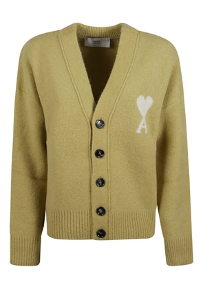 AMI Paris v-neck logo cardigan - Neutrals