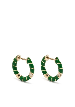 Yvonne Léon 9kt yellow gold diamond and enamel earrings - Green