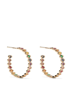 Sydney Evan 14kt yellow gold multi-stone hoop earrings