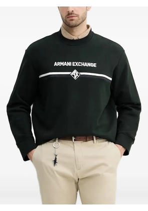 Armani Exchange logo striped sweatshirt - Black