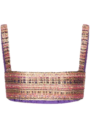 Valentino Garavani Tweed Party bralette top - Gold