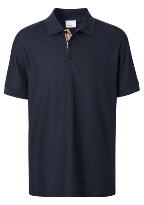 Burberry logo-embroidered polo shirt - Blue