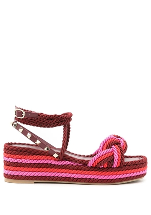 Valentino Garavani rope-detail platform-sole sandals - Red