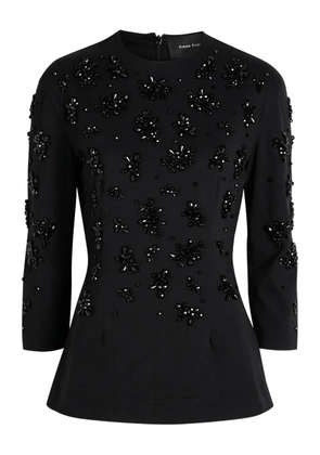Simone Rocha bead-embellished long-sleeve top - Black