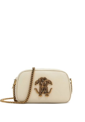 Roberto Cavalli Mirror Snake-plaque shoulder bag - Neutrals