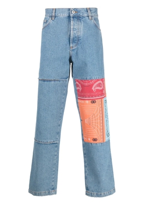 COUNTY OF MILAN patchwork-detailing straight-leg jeans - Blue