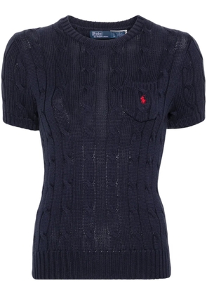 Polo Ralph Lauren embroidered-logo cable-knit T-shirt - Blue