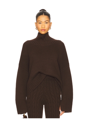 Soft Goat Girlfriend Turtleneck Pullover in Brown. Size L. Also in S, XS.