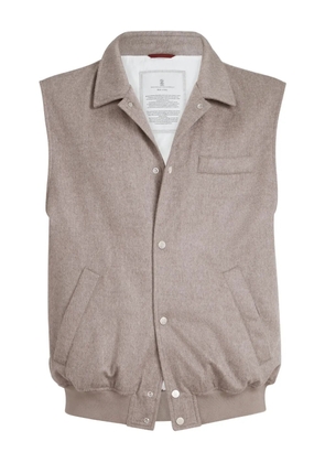 Brunello Cucinelli flannel padded gilet - Neutrals