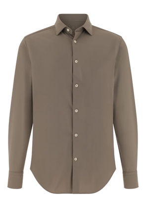 Boggi Milano tokyo-collar stretch shirt - Brown