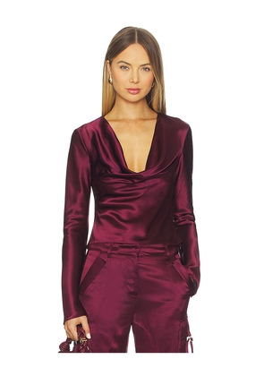 retrofete Nerissa Top in Burgundy. Size L. Also in S, XL.