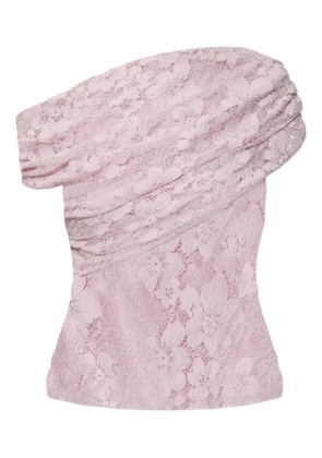 Self-Portrait laced draped top - Pink