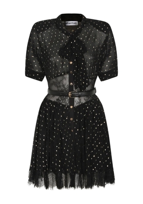 Self-Portrait lace belted midi dress - Black