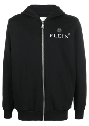 Philipp Plein logo-print zip-up hoodie - Black