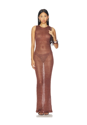 superdown Alix Maxi Dress in Brown. Size L. Also in M, S, XS.