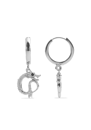 All the Luck in the World dragon hoop earrings - Silver