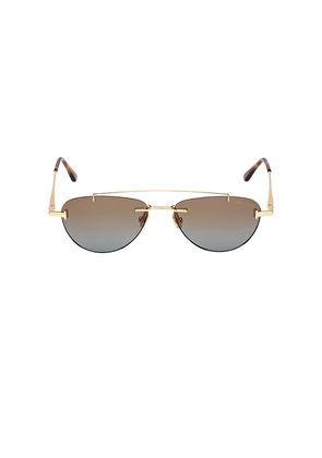 TOM FORD Pilot Sunglasses in Metallic Gold.