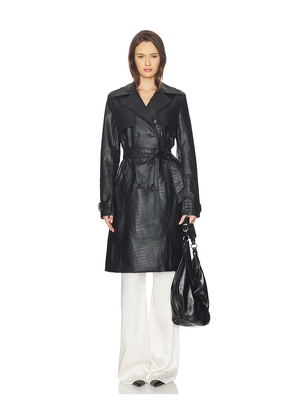 superdown Morgan Faux Leather Coat in Black. Size L. Also in M, S, XL, XS, XXS.